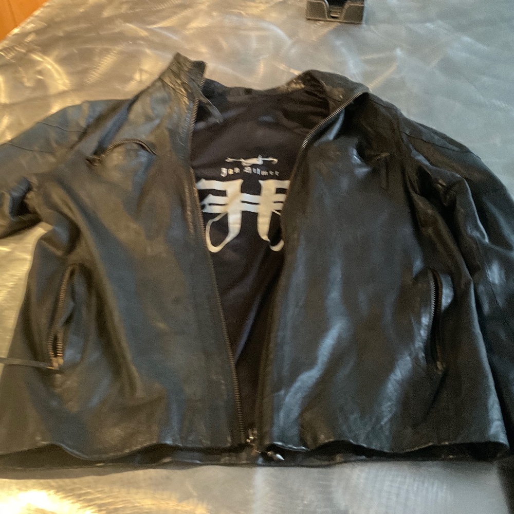 Premium Leather Lightweight Black Jacket, Mens M